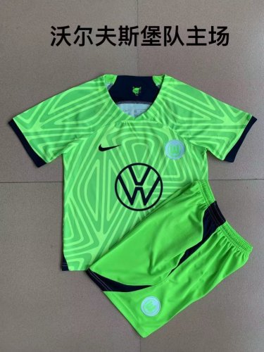 Adult Uniform 2022-2023 VfL Wolfsburg Home Soccer Jersey Shorts