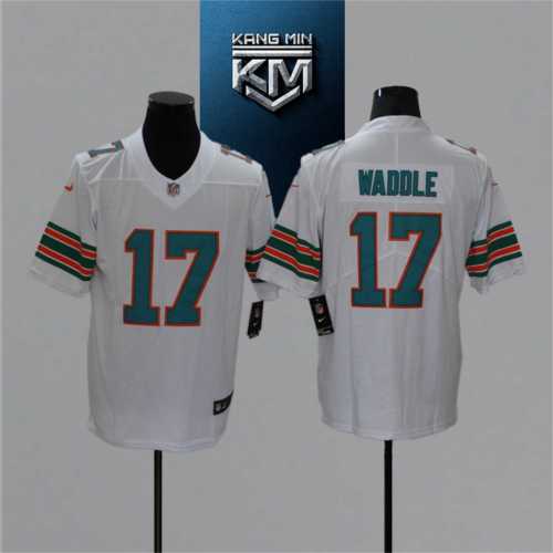 2021 Dolphins 17 WADDLE WHITE NFL Jersey S-XXL GREEN Font