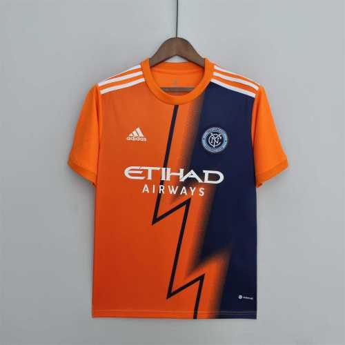 Fans Version 2022-2023 New York City Away Orange Soccer Jersey