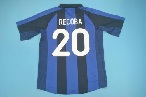 Retro Jersey 2001-2002 Inter Milan RECOBA 20 Home Soccer Jersey