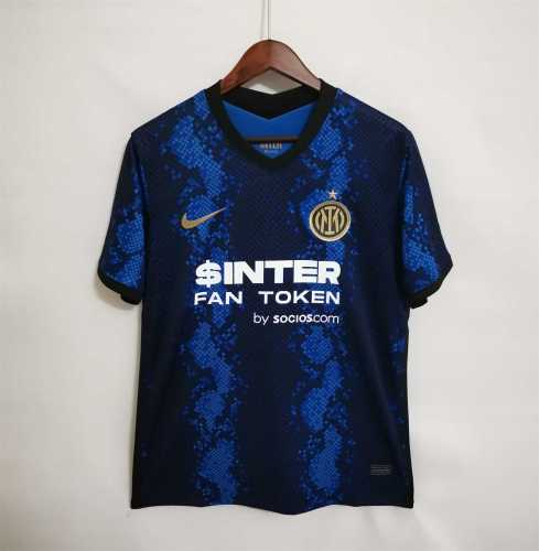 with Sponor Logo Fans Version 2021-2022 Inter Milan Home Soccer Jersey