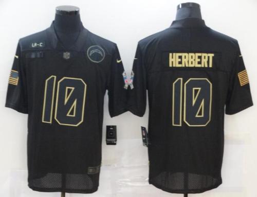 Los Angeles Chargers 10 HERBERT Black 2020 Salute To Service Limited Jersey