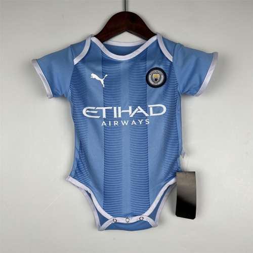 baby cloth 2023-2024 Manchester City Home Soccer Jersey baby Onesies