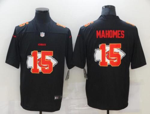 Chiefs 15 Patrick Mahomes Black Shadow Logo Limited Jersey