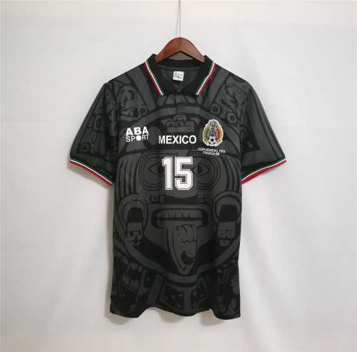 Retro Jersey 1998 Mexico HERNANDEZ 15 Black soccer Jersey