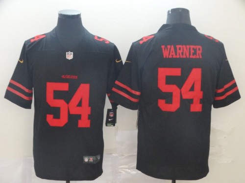 San Francisco 49ers 54 WARNER Black Red NFL Jersey