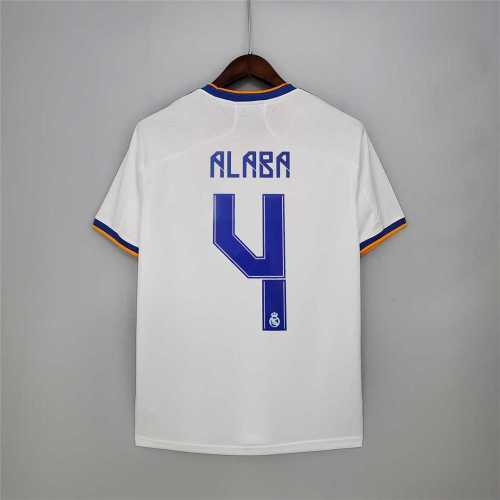 Fans Version 2021-2022 Real Madrid ALABA 4 Home Soccer Jersey