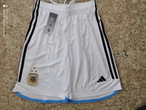 with 3 Stars 2022 World Cup Argentina White Soccer Shorts