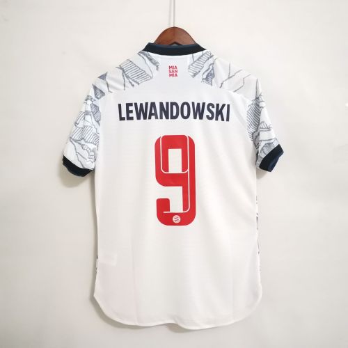 with UCL+Front Patch Player Version 2021-2022 Bayern Munich LEWANDOWSKI 9 Third Away Soccer Jersey