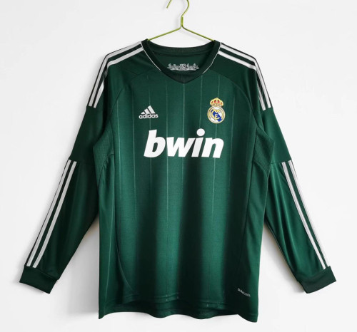 Retro Jersey Long Sleeve 2012-2013 Real Madrid Third Away Green Soccer Jersey