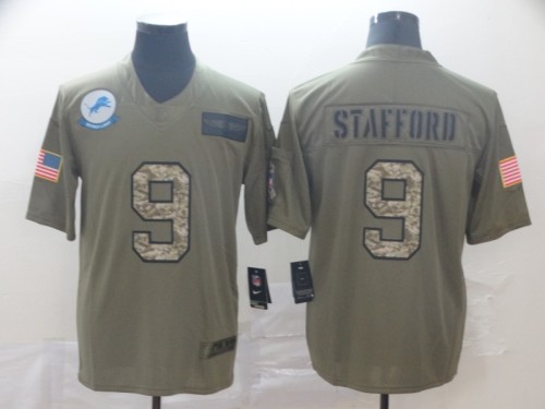 Detroit Lions 9 Matthew Stafford 2019 Olive Camo Salute To Service Limited Jersey