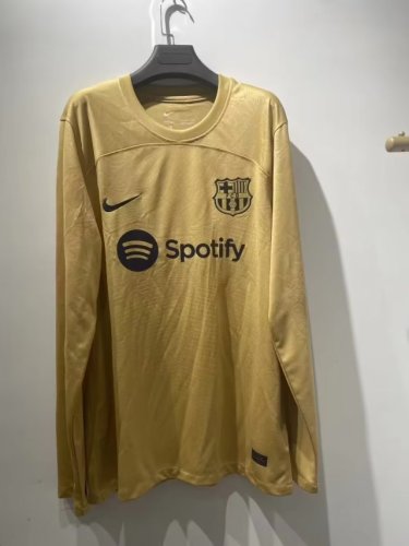 Fans Version Long Sleeve 2022-2023 Barcelona Away Soccer Jersey