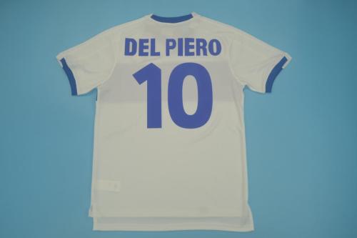 Retro Jersey 1998-2000 Italy 10 DEL PIERO Away White Soccer Jersey