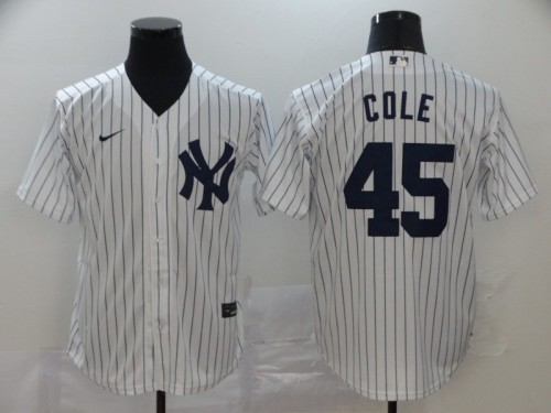 New York Yankees 45 COLE White 2020 Cool Base Jersey