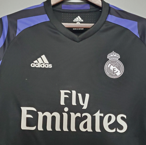 Retro Jersey 2016-2017 Real Madrid Third Away Black Soccer Jersey Vintage Real Camisetas de Futbol