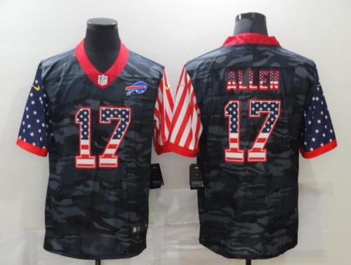 Nike Bills 17 Josh Allen Camo 2020 USA Flag Salute To Service Limited Jersey