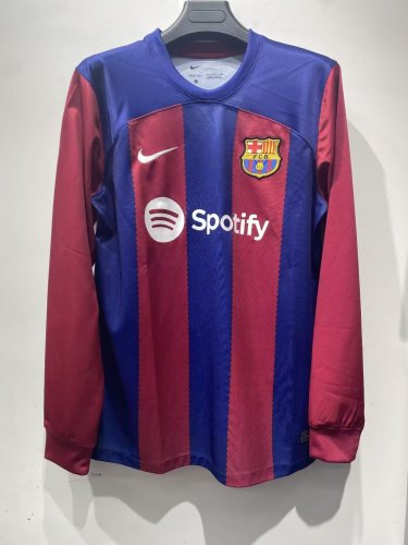 Long Sleeve 2023-2024 Barcelona Home Soccer Jersey