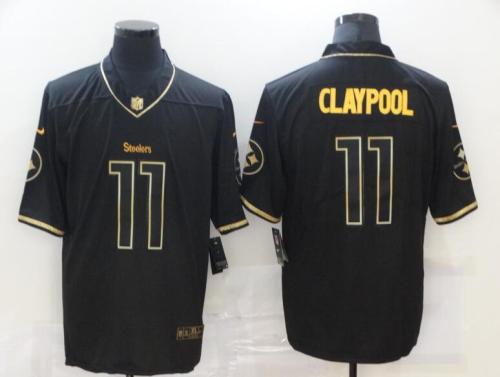 Steelers 11 Chase Claypool Black Gold Vapor Untouchable Limited Jersey