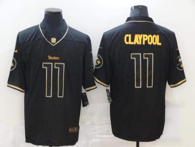 Steelers 11 Chase Claypool Black Gold Vapor Untouchable Limited Jersey