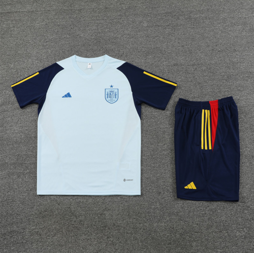 Adult Uniform 2023-2024 Spain Light Blue Soccer Training Jersey Shorts