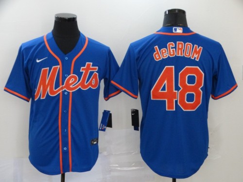 New York Mets 48 deGROM Blue 2020 Cool Base Jersey