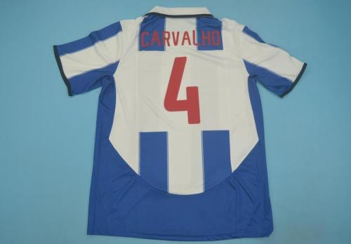 with UCL Patch Retro Jersey 2003-2004 Porto 4 CARVALHO Vintage Home Soccer Jersey