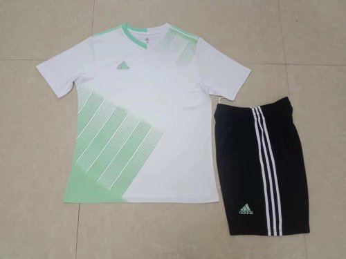 M8620 White/Green Blank Soccer Training Jersey Shorts DIY Cutoms Uniform