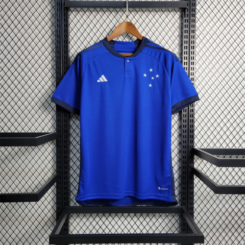 with Sponor logo Fans Version 2023-2024 Cruzeiro Home Soccer Jersey