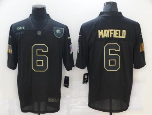 Browns 6 Baker Mayfield Black 2020 Salute To Service Limited Jersey