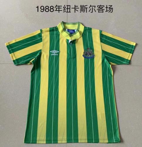 Retro Jersey 1988-1990 Newcastle United Away Green/Yellow Soccer Jersey