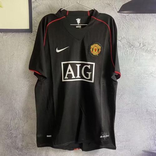 Retro Jersey 2007-2008 Manchester United 3rd Away Black Soccer Jersey