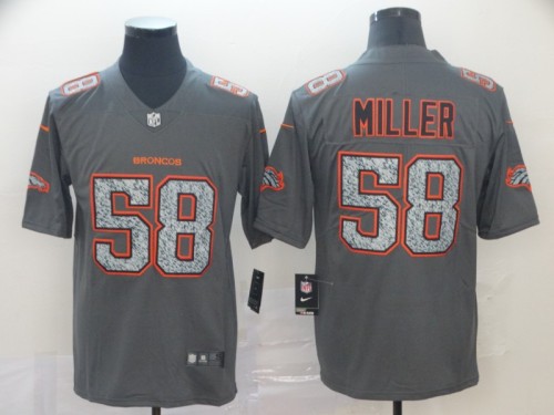 Denver Broncos #58 MILLER Grey/Red NFL Jersey