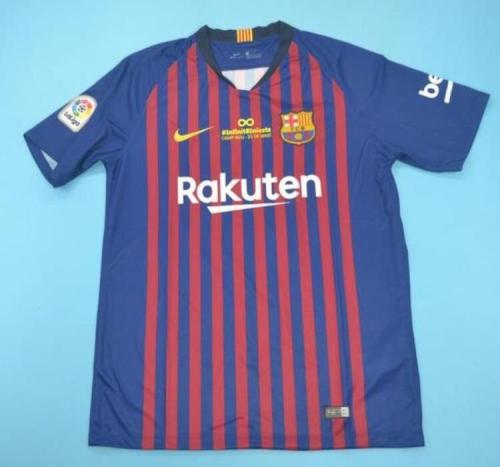 with Front Lettering Retro Jersey Barcelona 2018-2019 Home Soccer Jersey