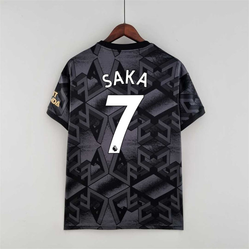 Fans Version 2022-2023 Arsenal SAKA 7 Away Black Soccer Jersey