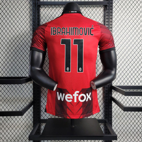 IBRAHIMOVIC Shirt for Player Version 2023-2024 AC Maillot AC Milan Home Soccer Jersey
