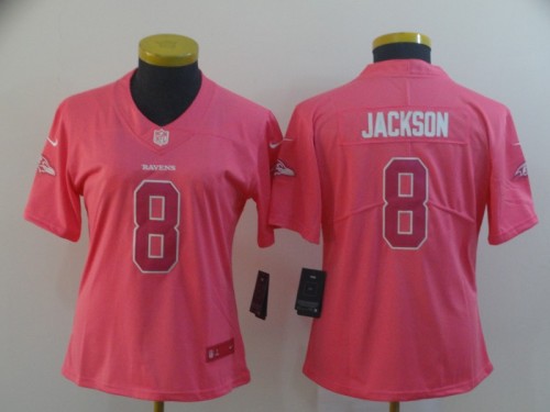 Women Baltimore Ravens 8 JACKSON Pink NFL Jersey