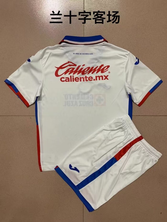Adult Uniform 2022-2023 Cruz Azul Away White Soccer Jersey Shorts