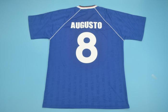 Retro Jersey 1988-1989 Manchester United AUGUSTO 8 Away Blue Soccer Jersey