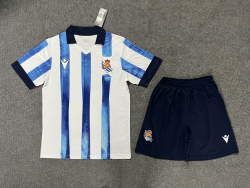 Adult Uniform 2023-2024 Real Sociedad Home Soccer Jersey Shorts