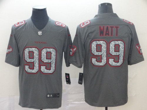 Houston Texans #99 WATT Grey/Red NFL Jersey