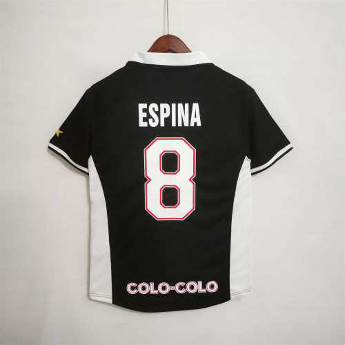 Retro Jersey 1997-1998 Colo-Colo ESPINA 8 Away Black Soccer Jersey