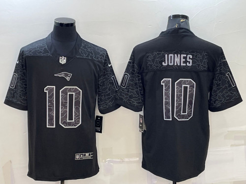 Patriots 10 Mac Jones Black RFLCTV Limited Jersey