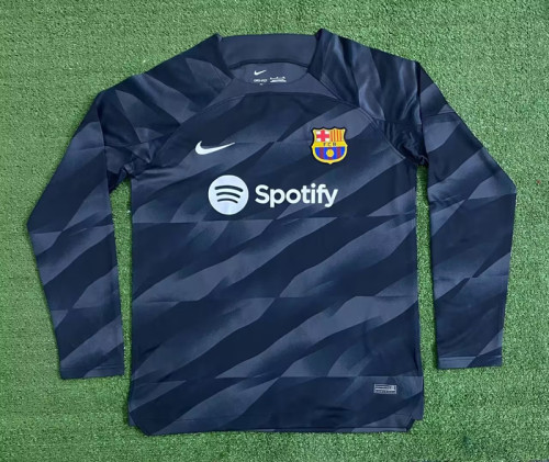 Long Sleeve 2023-2024 Barcelona Black Goalkeeper Soccer Jersey