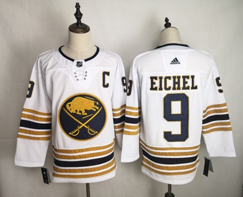 Long Sleeve Buffalo Sabres #9 EICHEL 50 Years  Anniversary White NHL Jersey
