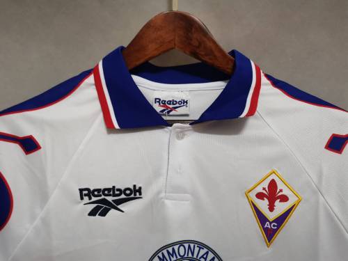 Retro Jersey 1995-1996 Fiorentina Away White Soccer Jersey Vintage Football Shirt