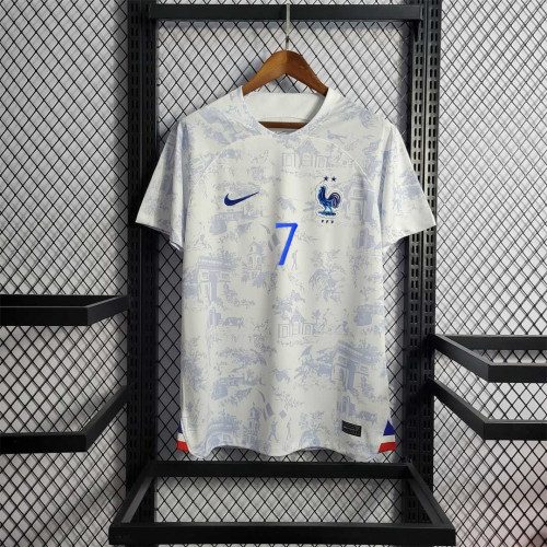 Fans Version 2022 World Cup France GRIEZMANN 7 Away Soccer Jersey