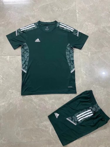 AD720 Green Blank Soccer Training Jersey Shorts DIY Cutoms Uniform