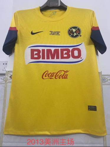 with Front Lettering Retro Jersey 2013 Club America Aguilas Home Soccer Jersey Futbol Shirt