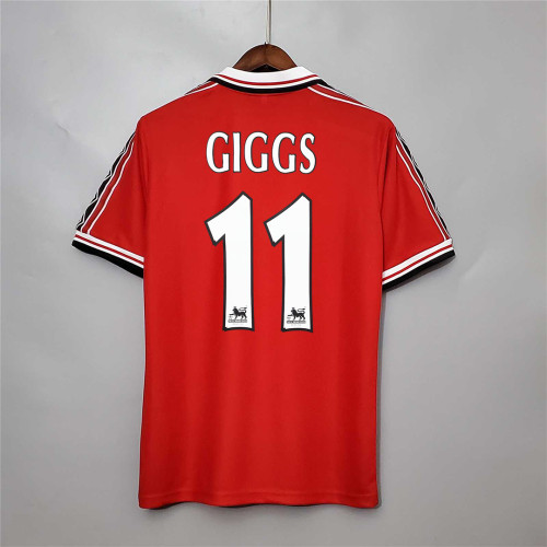 Retro Shirt 1998-1999 Manchester United 11 GIGGS Vintage Home Soccer Jersey