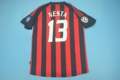 with UCL Patch Retro Jersey 2002-2003 AC Milan 13 NESTA Home Soccer Jersey